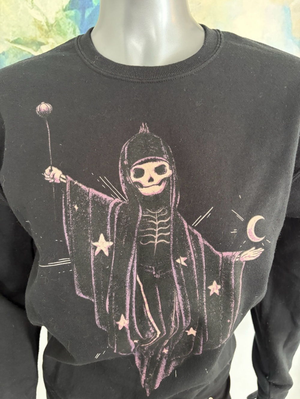 MCR Black Skeleton Wizard Crewneck Black Sweatshirt - Picture 4 of 5